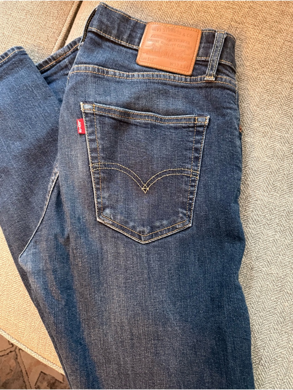 Levi's Big E Blue Straight-Leg Men's Jeans with Leather Patch
